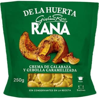 Pasta fresca ravioli al huevo relleno de crema de calabaza y cebolla caramelizada 2 raciones envase 250 g - Giovanni Rana