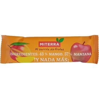 Barrita de frutas con 1/2 mango y 1 manzana sin gluten y sin lácteos 35 g - Miterra