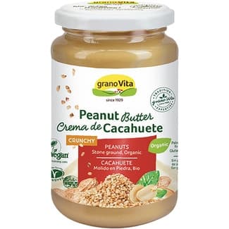 Crema de cacahuetes crujiente ecológica sin gluten y sin aceite de palma tarro 350 g - Granovita