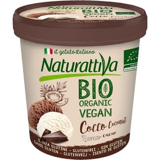 Bio Organic Vegan helado de coco y cacao ecológico y sin gluten tarrina 300 g - Naturattiva