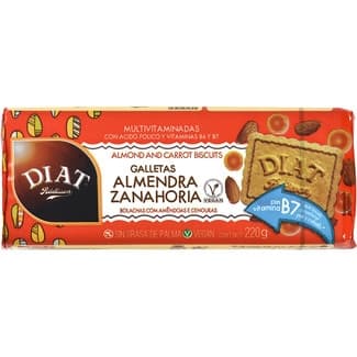 Galletas con almendra y zanahoria sin aceite de palma paquete 220 g - Diat Radisson