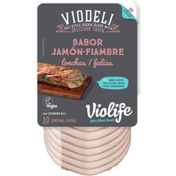 Lonchas veganas sabor jamón con aceite de coco y vitamina B12 sin gluten, sin lactosa envase 100 g - Violife