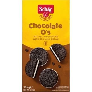 Chocolate O's galletas al cacao con crema de leche sin gluten envase 165 g - Schar