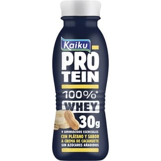 Protein bebida con proteínas con plátano sabor a crema de cacahuete botella 330 ml - Kaiku
