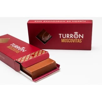 Pastas de fina masa de almendra y nata con cobertura de chocolate y turrón estuche 250 g - Moscovitas De Rialto