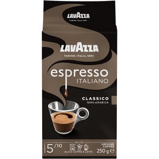 Café molido natural Espresso italiano 100% Arábica intensidad 5/10 paquete 250 g - Lavazza