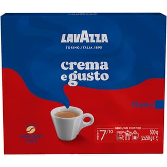 Café molido natural Crema e Gusto classico intensidad 7/10 envases 250 g - Lavazza