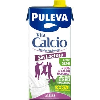 Leche semidesnatada enriquecida con calcio sin lactosa brik 1 l - Puleva
