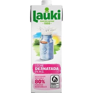 Leche desnatada brik 1 l - Lauki