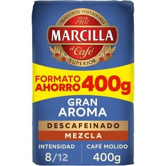 Café descafeinado molido mezcla intensidad 8 paquete 400 g - Marcilla