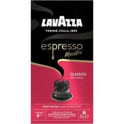 Café Espresso Maestro classico 100% Arábica intensidad 9 estuche 10 cápsulas compatibles con máquinas Nespresso - Lavazza