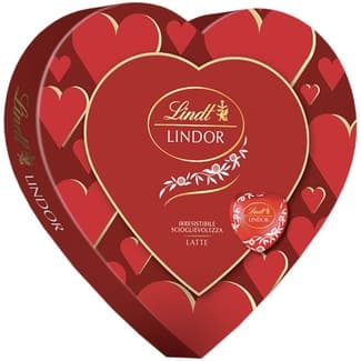 Bombones de chocolate con leche en caja con forma de corazón estuche 96 g - Lindt Lindor
