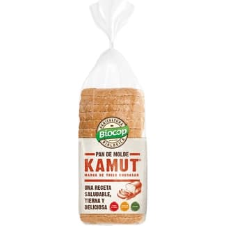 Pan de molde ecológico de harina de trigo khorasan Kamut envase 400 g - Biocop