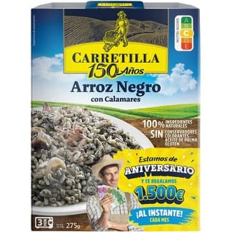 Arroz negro con calamares sin gluten envase 300 g - Carretilla