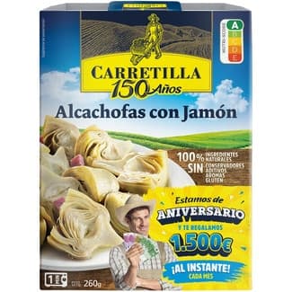 Alcachofas con jamón sin gluten estuche 260 g - Carretilla