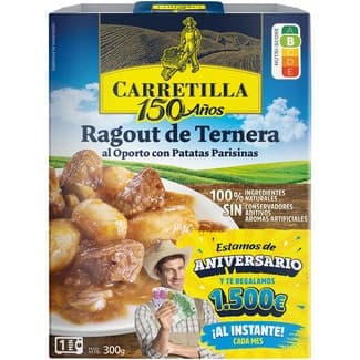 Ragout de ternera al oporto con patatas parisinas envase 300 g neto escurrido - Carretilla