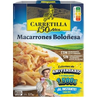Macarrones boloñesa envase 325 g - Carretilla