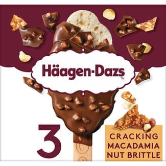 Helado cracking macadamia nut brittle 3 unidades estuche 240 ml - Haagen-dazs