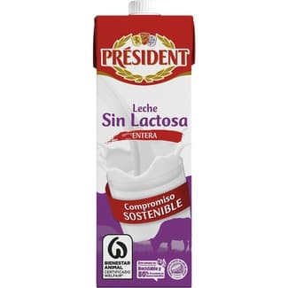 Leche entera sin lactosa brik 1 l - President