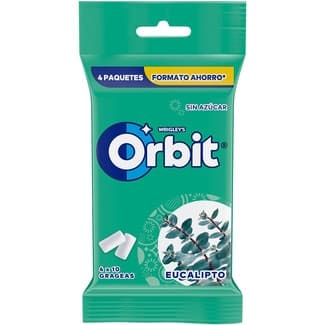 Chicles de eucalipto sin azúcar pack 4 envases 56 g - Orbit