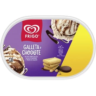 Helado Galleta y Chocolate sabor galleta salsa de chocolate y trozos de galleta tarrina 900 ml - Frigo