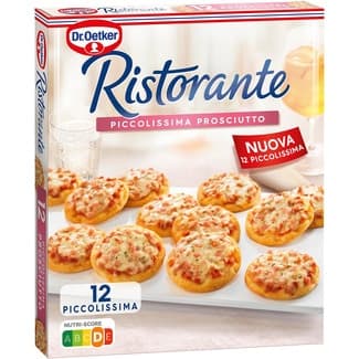 Mini pizzas prosciutto 12 unidades piccolissima estuche 288 g - Dr.oetker Ristorante