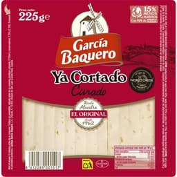 Queso curado mezcla madurado elaborado con leche pasteurizada ya cortado cuña 225 g - Garcia Baquero