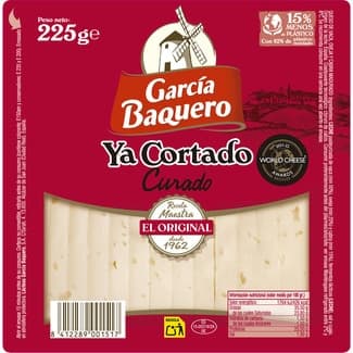 Queso curado mezcla madurado elaborado con leche pasteurizada ya cortado cuña 225 g - Garcia Baquero