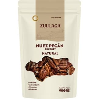 Nuez pecán gourmet natural envase 90 g - Zuluaga