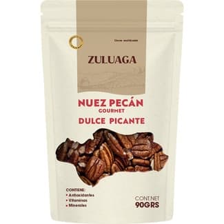 Nuez pecán gourmet dulce picante envase 90 g - Zuluaga
