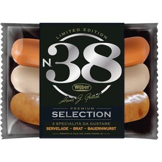 N38 salchichas surtidas Premium Selection 3 piezas paquete 240 g - Wüber