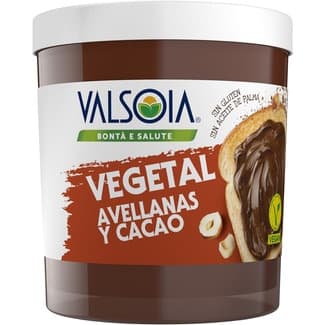 Crema vegetal de avellanas y cacao sin gluten tarro 200 g - Valsoia