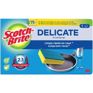 Estropajo con esponja no raya Delicate envase 1 unidad - Scotch Brite