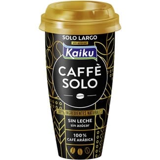 Caffé Solo largo bebida láctea de café 100% arábica sin azúcar vaso 230 ml - Kaiku