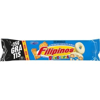 Roscos de galleta con chocolate blanco y galleta Dinosaurus envase 118 g - Artiach Filipinos