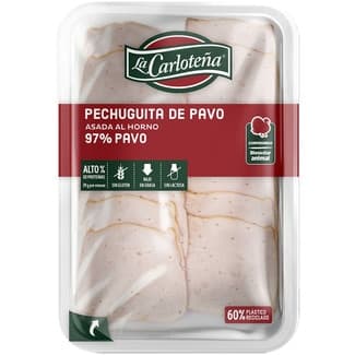 Pechuguita de pavo al horno 97%pavo sin gluten y sin lactosa sobre 100 g - La Carloteña