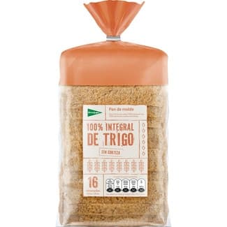 Pan de molde 100% integral de trigo sin corteza 16 rebanadas bolsa 450 g - El Corte Ingles