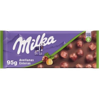 Chocolate con leche con avellanas enteras tableta 95 g - Milka