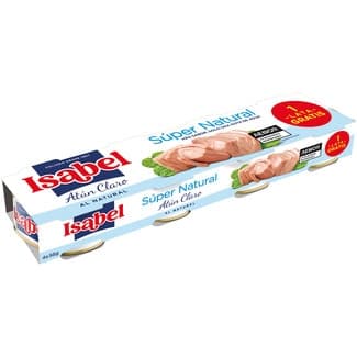 Atún claro súper natural pack 3 lata 52 g neto escurrido - Isabel