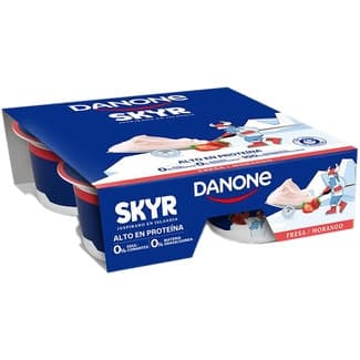 Skyr fresa alto en proteína 0% edulcorantes 0% m.g. inspirado en Islandia pack 4 unidades 100 g - Danone