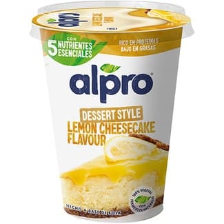 Big Pot especialidad vegetal de soja sabor tarta de queso con limón sin gluten sin lactosa envase 400 g - Alpro