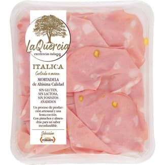 Mortadela en lonchas cortado a mano Italica sin gluten sin lactosa envase 120 g - La Quercia