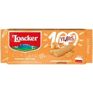 Classic galletas de barquillo rellenas de crema cacahuete paquete 90 g - Loacker