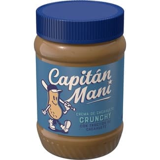 Crema de cacahuete crujiente con trocitos de cacahuete tarro 510 g - Capitan Mani