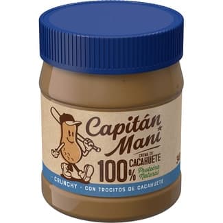 Crema de cacahuete crujiente con trocitos de cacahuete 100% proteína natural tarro 340 g - Capitan Mani
