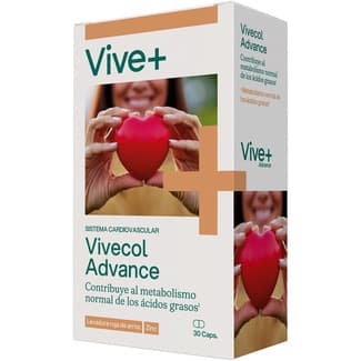 Vivecol levadura roja de arroz sin gluten estuche 30 cápsulas vegetales de clorofila - Vive+