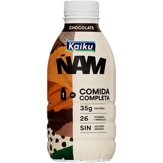ÑAM chocolate 1 = comida completa 35g proteínas 26 vitaminas y minerales botella 500 ml sin azúcares añadidos - Kaiku
