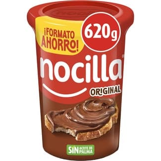 Crema de cacao y avellanas original sin gluten y sin aceite de palma formato ahorro tarrina 620 g - Nocilla