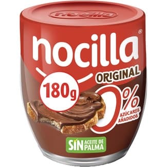 Crema de cacao y avellanas original sin gluten 0% azúcares con stevia sin aceite de palma vaso 180 g - Nocilla
