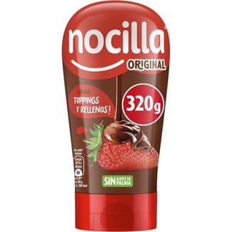 Crema de cacao y avellanas bocabajo sin aceite de palma bote 320 g - Nocilla
